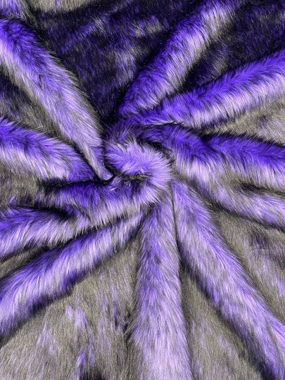 1 Yard Two Tone Husky Faux Fur Fabric Soft High Pile for Blankets Decor Costumes 58-60 inches Width